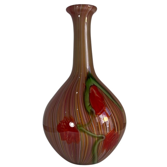 Late 20th Century Murano Millefiori Floral Medallion Filigrana Art Glass Vase For Sale - Image 5 of 18
