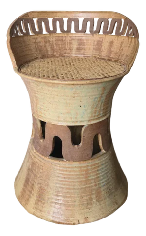 Rare Mid Century Ceramic Studio Pottery Stool
