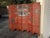 Antique Oriental Asian Red Coromandel Six Panel Folding Screen Palace Scene For Sale - Image 4 of 18