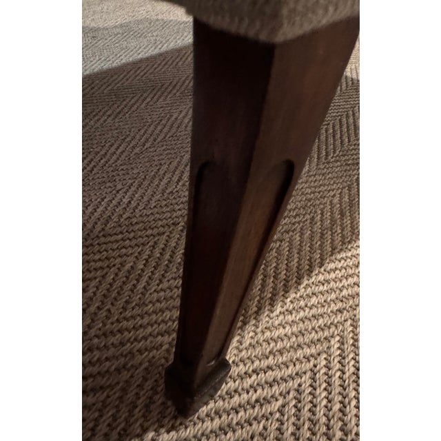 Textile 1950s Pair of Danish Modern Blue-Grey Wingback Lounge Chairs Attributed to Frits Henningsen For Sale - Image 7 of 17