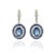 Modern 5.61Ct Deep Blue Sapphire Art Deco Earrings in 14k Solid Gold With Diamonds- A Pair For Sale - Image 3 of 7