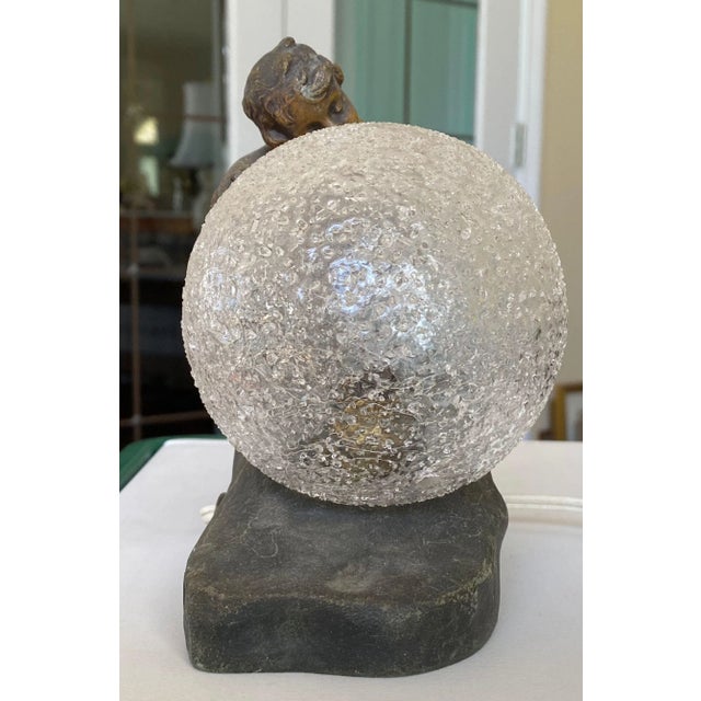 Art Nouveau Antique French Bronze Baby Accent Lamp For Sale - Image 3 of 10