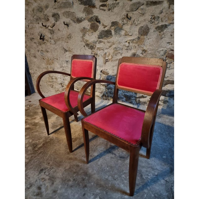 French Art Deco Beech Armchairs, 1930s, Set of 2 For Sale - Image 10 of 17