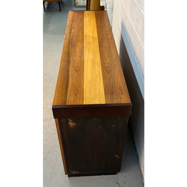 Vintage Modern Figured Wood Buffet For Sale - Image 9 of 18