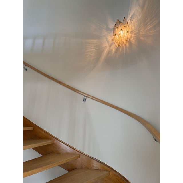Murano Glass Wall Lamps with Sand-Colored Prisms, Set of 3 For Sale - Image 11 of 12