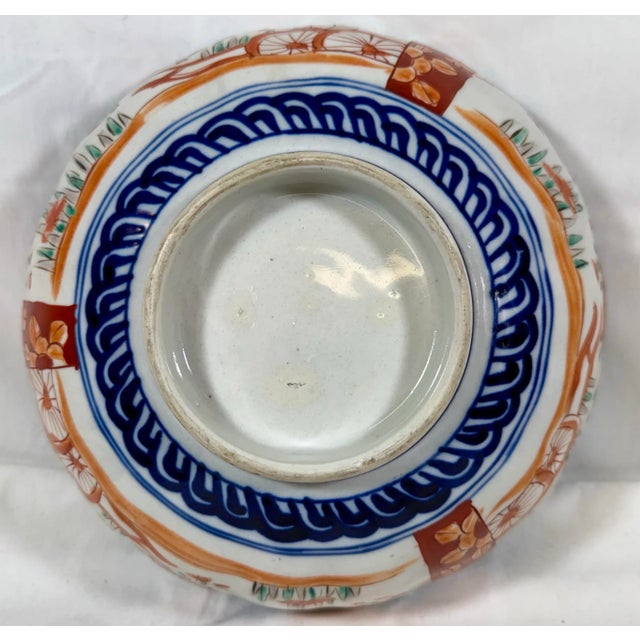 Vintage Scalloped Edge Imari Bowl Decorated With Vibrant Floral Motifs ...