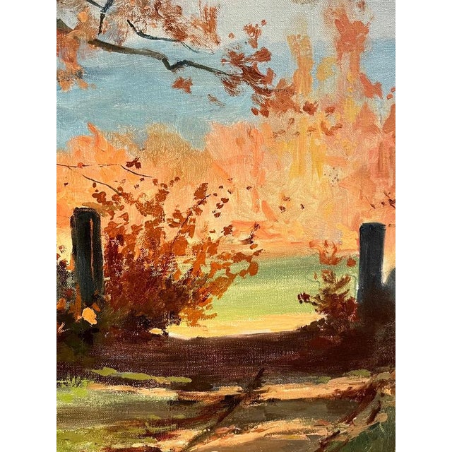 L. Berthet, Autumn Park, Oil on Canvas For Sale - Image 9 of 17