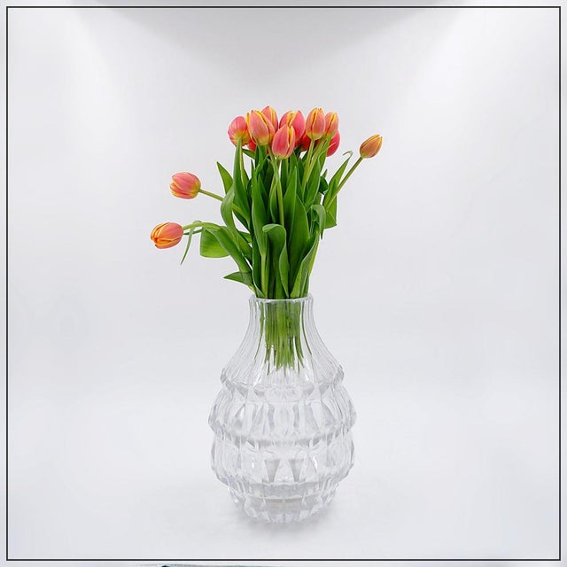 Mid-Century Modern Vintage Model Artichoke Clear Crystal Vase from Val Saint Lambert, 1960 For Sale - Image 3 of 12
