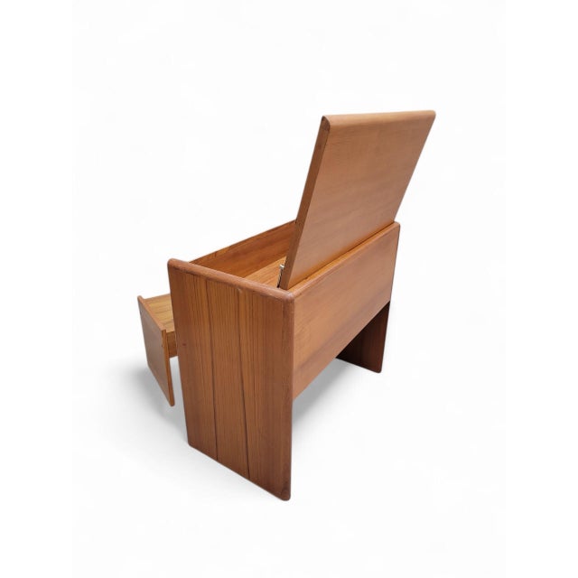 Mid 20th Century Mid 20th Century Danish Vanity/Desk With Flip-Top Mirror and Stool For Sale - Image 5 of 10