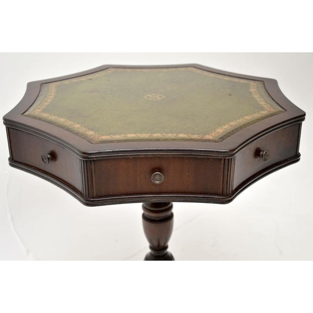 1950s Vintage Georgian Leather Top Drum Table, 1950 For Sale - Image 5 of 7