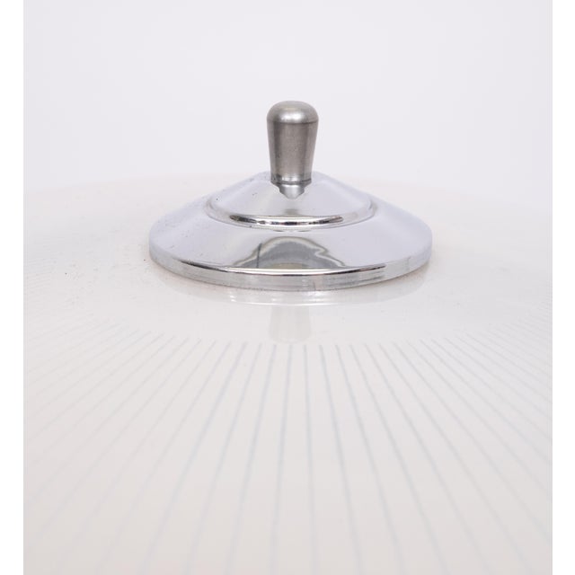Silver Art Deco German Chrome Table Lamp with Oval Glass Shade, 1980 For Sale - Image 8 of 11