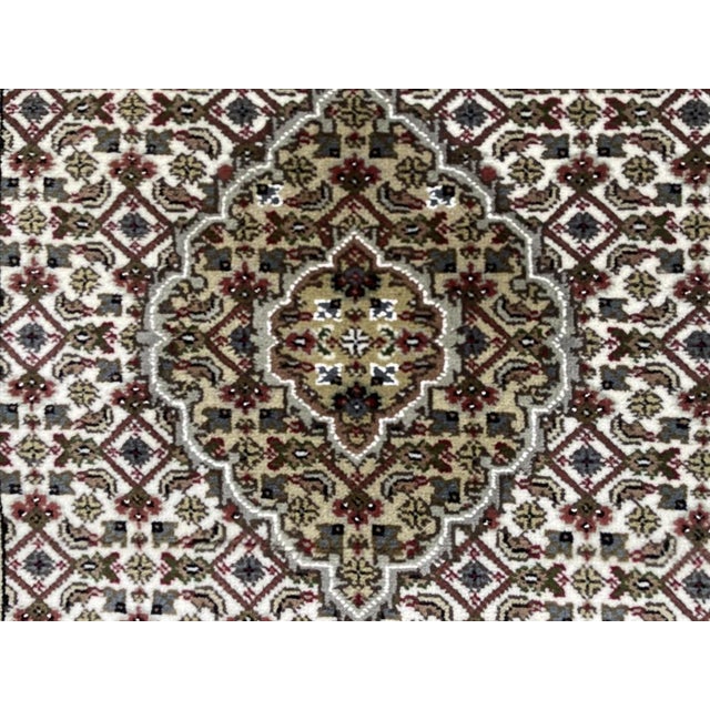 Hand-knotted Tabriz design runner is made of 75% wool & 25% cotton, dyed with pigment from vegetable, it’s originally a...