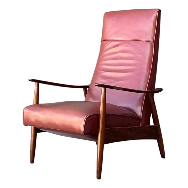 Vintage Milo Baughman for Thayer Coggin Leather Reclining Lounge Chair For Sale