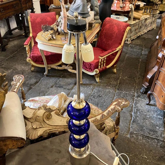 Blue 1970s Space Age Table Lamp Designed by Gaetano Sciolari For Sale - Image 8 of 12