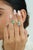 1.3Ct Emerald and Diamond Double Halo Stud Earrings in 14k Gold- A Pair For Sale - Image 11 of 16