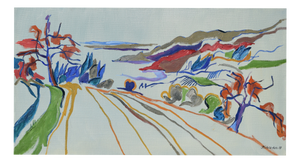 Richild Holt, Lake Constance Landscape (bei Überlingen), 1999, Oil on Canvas, Framed