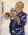 Contemporary Original E.J.Hartmann Modernist Portrait Painting Louis Armstrong Satchmo For Sale - Image 4 of 4