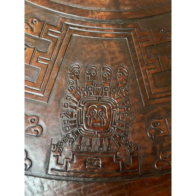 Leather and Wood Coffee Table by Angel Pazmiño, Ecuador, 1960s For Sale - Image 11 of 16