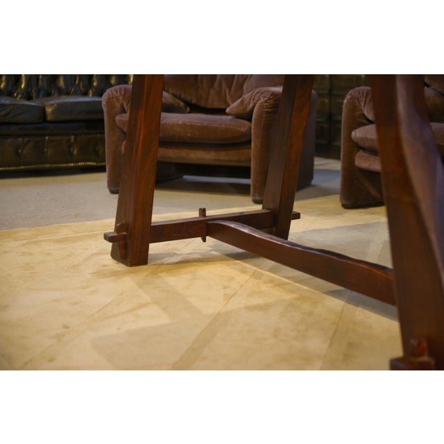 Vintage Brutalist Elm Table by Aranjou, 1950s For Sale - Image 3 of 14