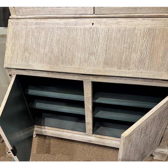 Jonathan Charles Jonathan Charles Alnwick European Style Whitewashed Bureau Secretary Bookcase For Sale - Image 4 of 11