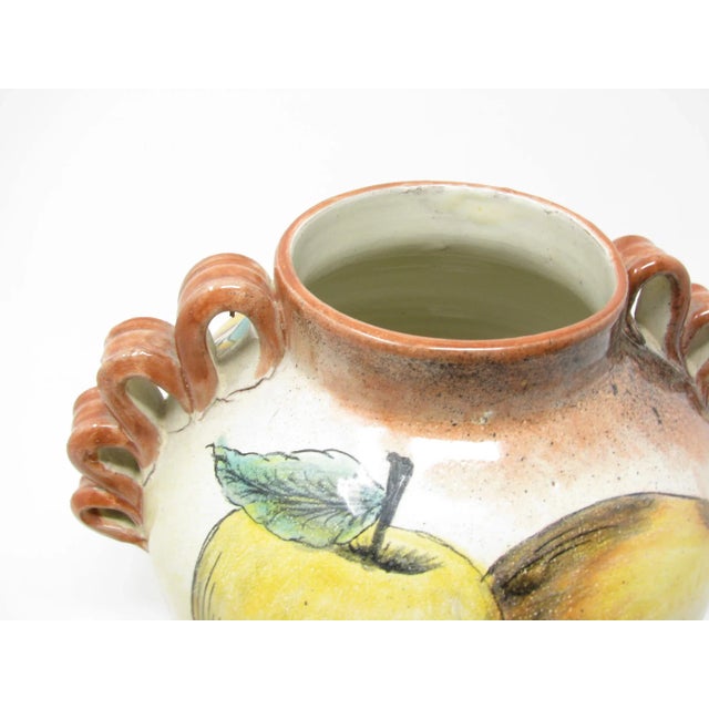 Tan Vintage Mayolica Santa Rosa Folk Art Mexican Majolica Pottery Lidded Urn or Jar With Fruit Decoration For Sale - Image 8 of 13