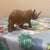 Wood Mid-Century Modern Hand-Carved Wood Rhinoceros Sculpture For Sale - Image 7 of 8