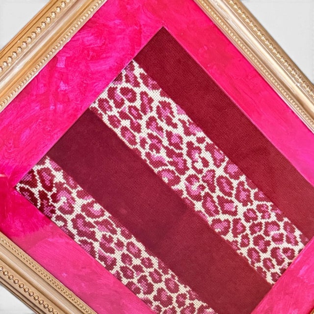 Contemporary Framed Schumacher Guépard Stripe Velvet Textile Art For Sale In Atlanta - Image 6 of 6