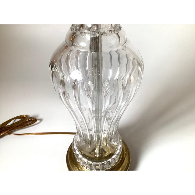 Glass A Pair of Water Clear Crystal Table Lamps Hollywood Regency For Sale - Image 7 of 8