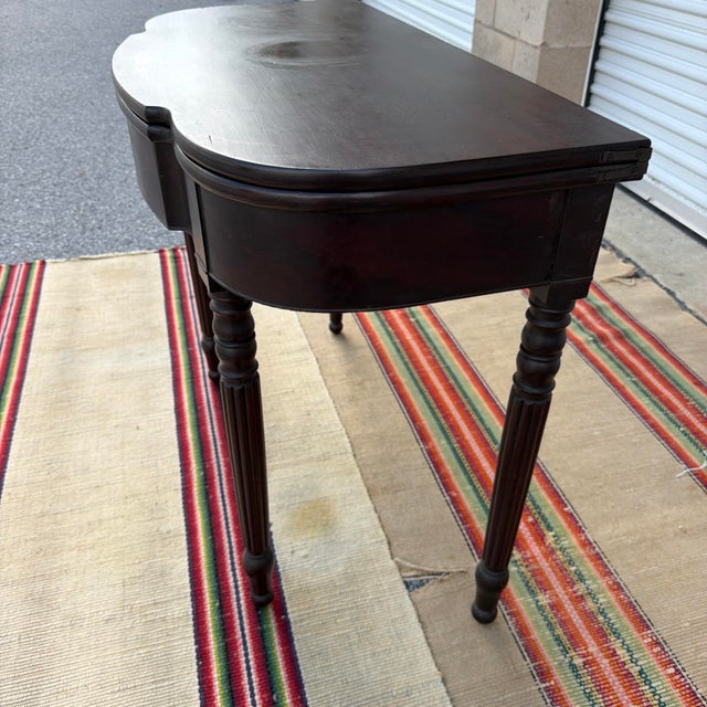 Antique Sheraton Mahogany Flip-Top Games Table, Baltimore, Circa 1810s For Sale - Image 11 of 18
