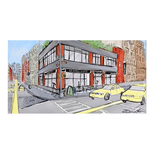 'Busy Nyc Street Corner' by Deanna First (Unframed)