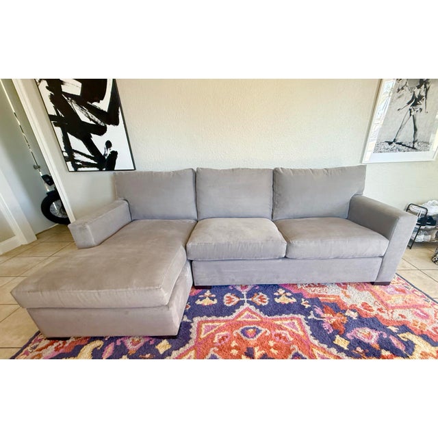 Crate & Barrel Crate & Barrel Axis II Sectional Sofa W/Chaise- Douglas Fabric Nickel For Sale - Image 4 of 4