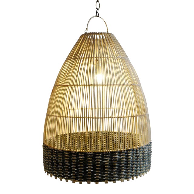 Wicker Tux Weave Pendant Light Medium For Sale