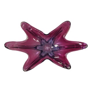 Large Art Deco Style Murano Glass Star Bowl, 1960s For Sale