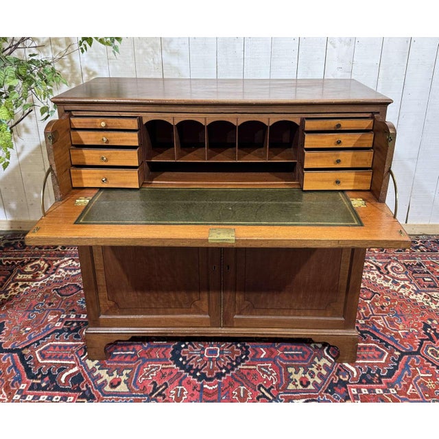 19th Century English Mahogany Secretary Chest of Drawers, 1890s For Sale - Image 14 of 18