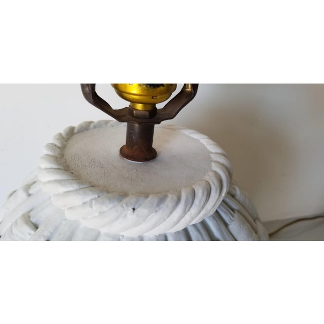 White John Dickinson Style Faux - Woven Pattern Decorative Table Lamp For Sale - Image 8 of 10