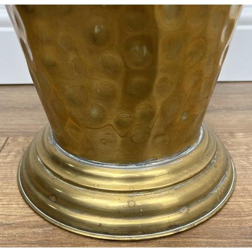 Vintage Umbrella Stand in Hammered Brass For Sale - Image 5 of 16