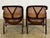 Edward Wormley for Dunbar Y Back Captains Chairs - Mid Century Rosewood + Leather + Cane For Sale - Image 11 of 12