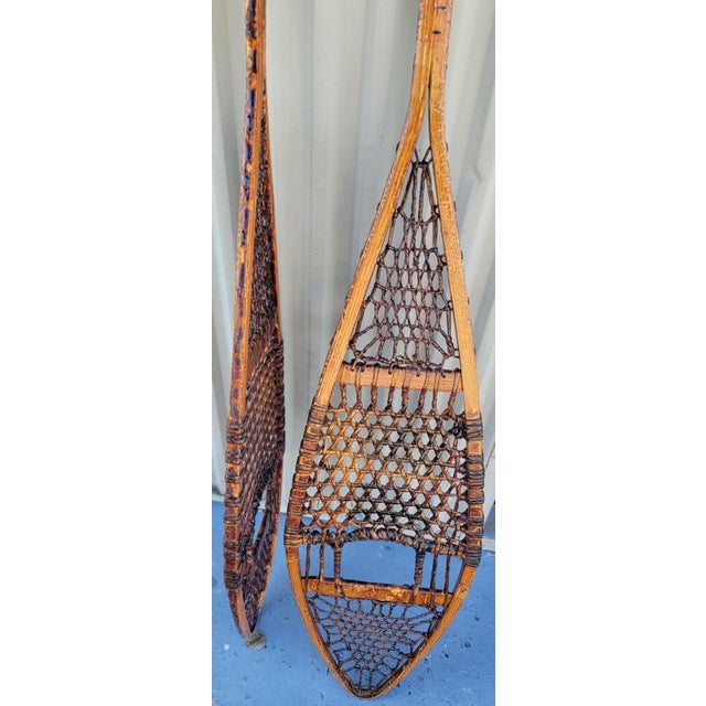 1930s Pair of Wood and Leather Snow Shoes For Sale In Los Angeles - Image 6 of 8