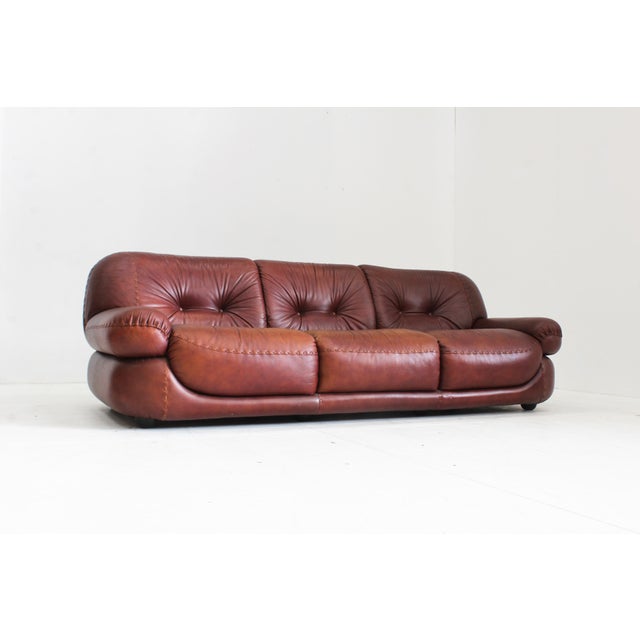 Vintage Italian Sapporo Sofa in Leather from Mobil Girgi, 1970s For Sale - Image 9 of 9
