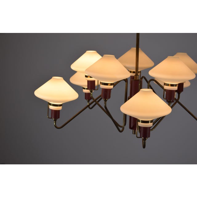 10-Light Chandelier from Lumen, 1950 For Sale - Image 3 of 12