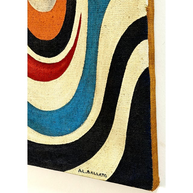 Large Mid Century abstract Oil on Burlap Alexander Calder School, Circa 1950s For Sale - Image 18 of 18