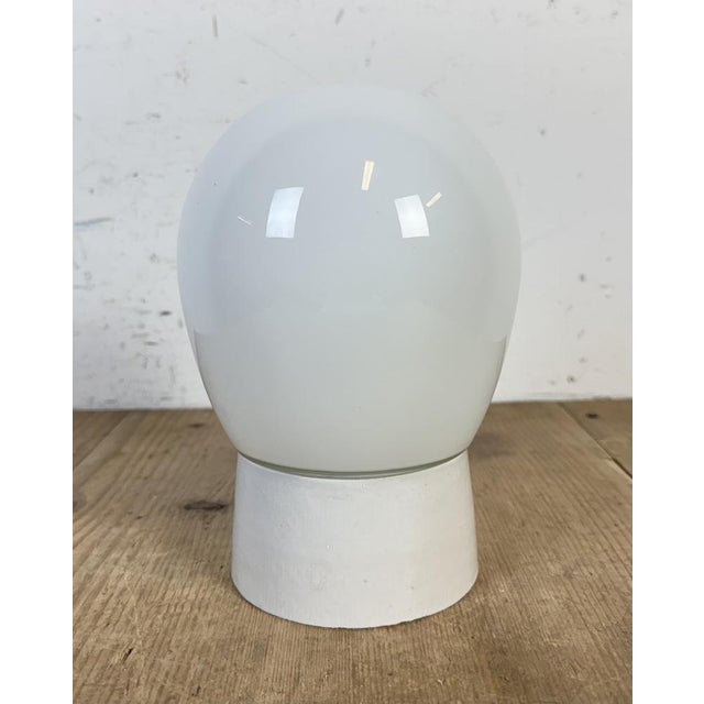 Vintage White Porcelain Ceiling Light, 1970s For Sale - Image 4 of 11