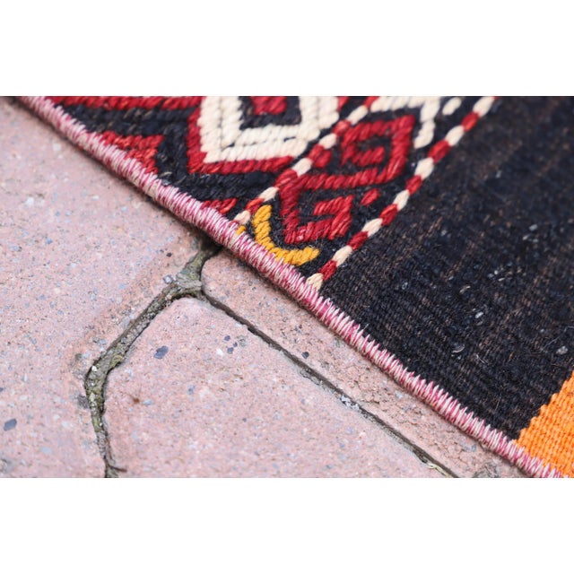 1980s Ethnic Design Cappadocia Hand Knotted Natural Wool Kilim Runner Rug For Sale - Image 4 of 12