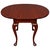 Elegant pair of traditional drop-leaf tables crafted in a rich, warm reddish-brown wood finish. Each table features a...