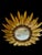 Large Spanish Crown Sunburst Fixture in Gilt Metal and Curved Glass, 1950 For Sale - Image 3 of 5