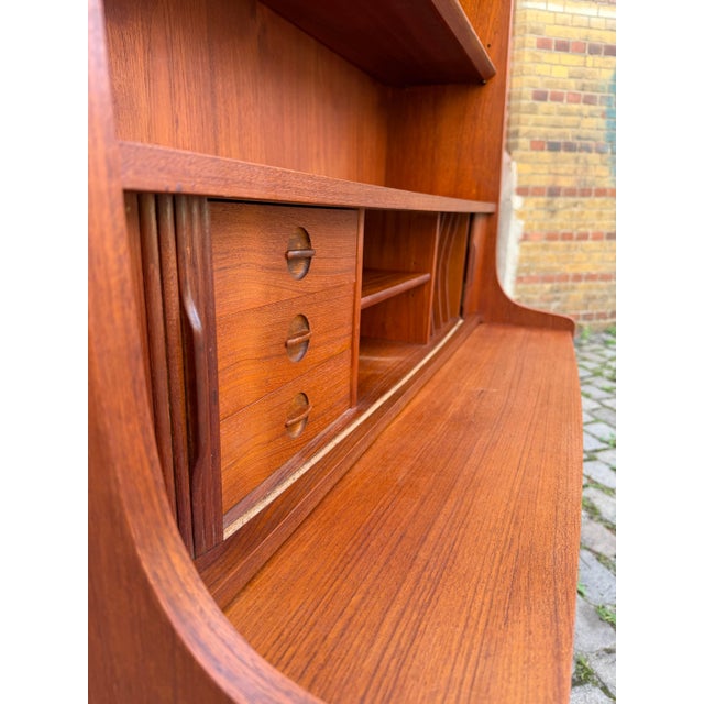 Teak Bookshelf with Secretary Desk by Johannes Sorth for Nexø For Sale - Image 6 of 11