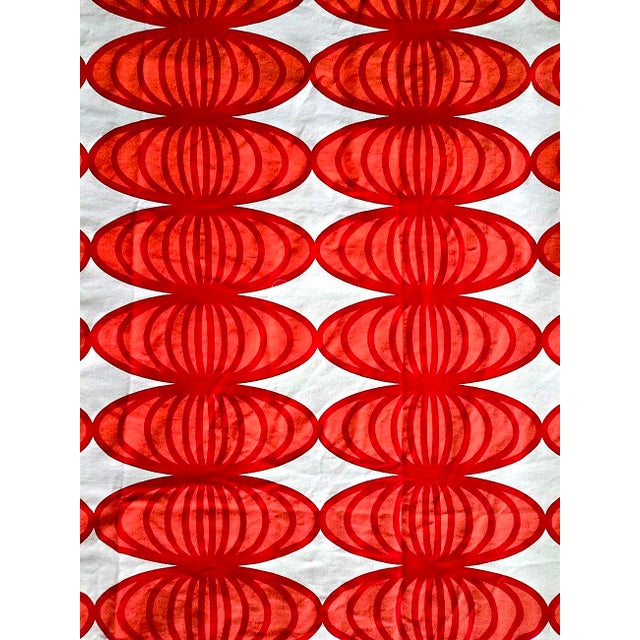 White 2007 Ikea Anna Salander 'Tyglösa' Red & Orange Fabric Remnant, Approximately 8' For Sale - Image 8 of 10