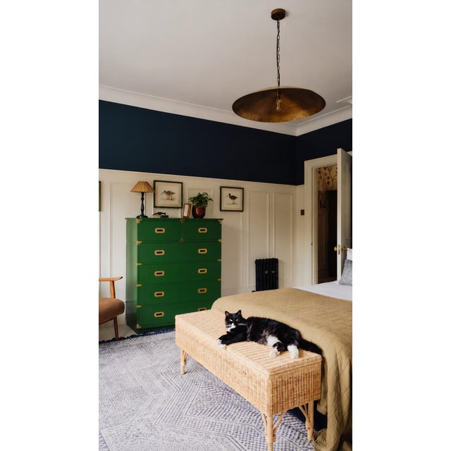 1970s Vintage Bernhardt Campaign Dresser Reimagined in Emerald For Sale - Image 5 of 5
