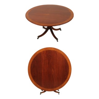 William Tillman English Round Mahogany Tilt Dining Room Table For Sale
