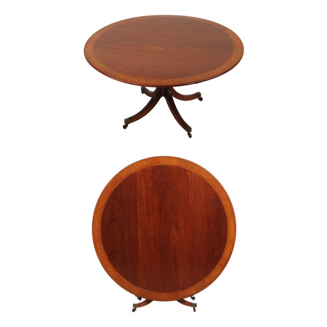 William Tillman English Round Mahogany Tilt Dining Room Table For Sale